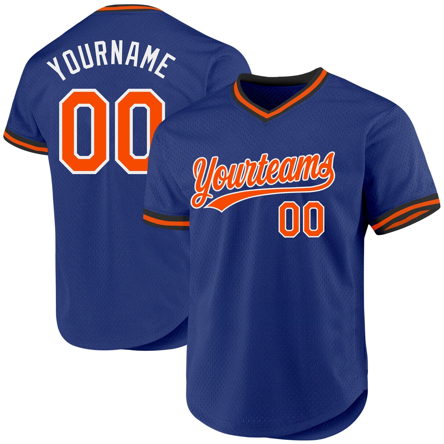 Custom Royal Orange-White Authentic Throwback Baseball Jersey - Sky-Custom