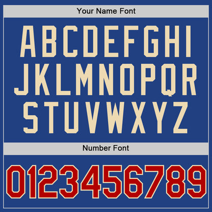 Custom Royal Red-Cream Authentic Throwback Baseball Jersey - Sky-Custom