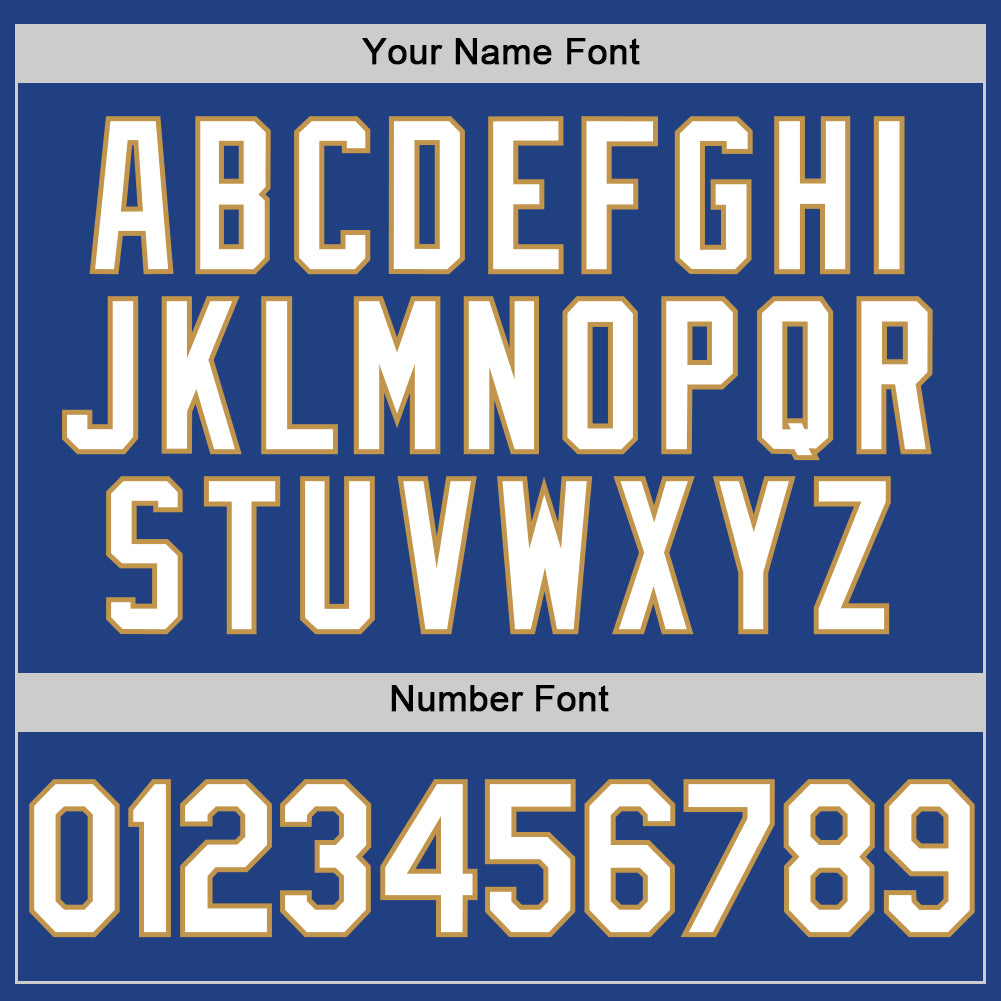 Custom Royal White-Old Gold Authentic Throwback Baseball Jersey - Sky-Custom