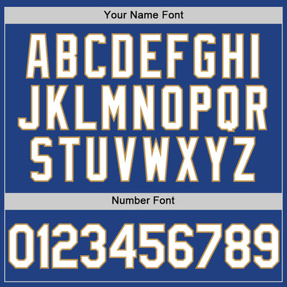 Custom Royal White-Old Gold Authentic Throwback Baseball Jersey - Sky-Custom