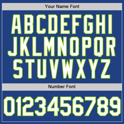 Custom Royal White-Neon Green Authentic Throwback Baseball Jersey - Sky-Custom