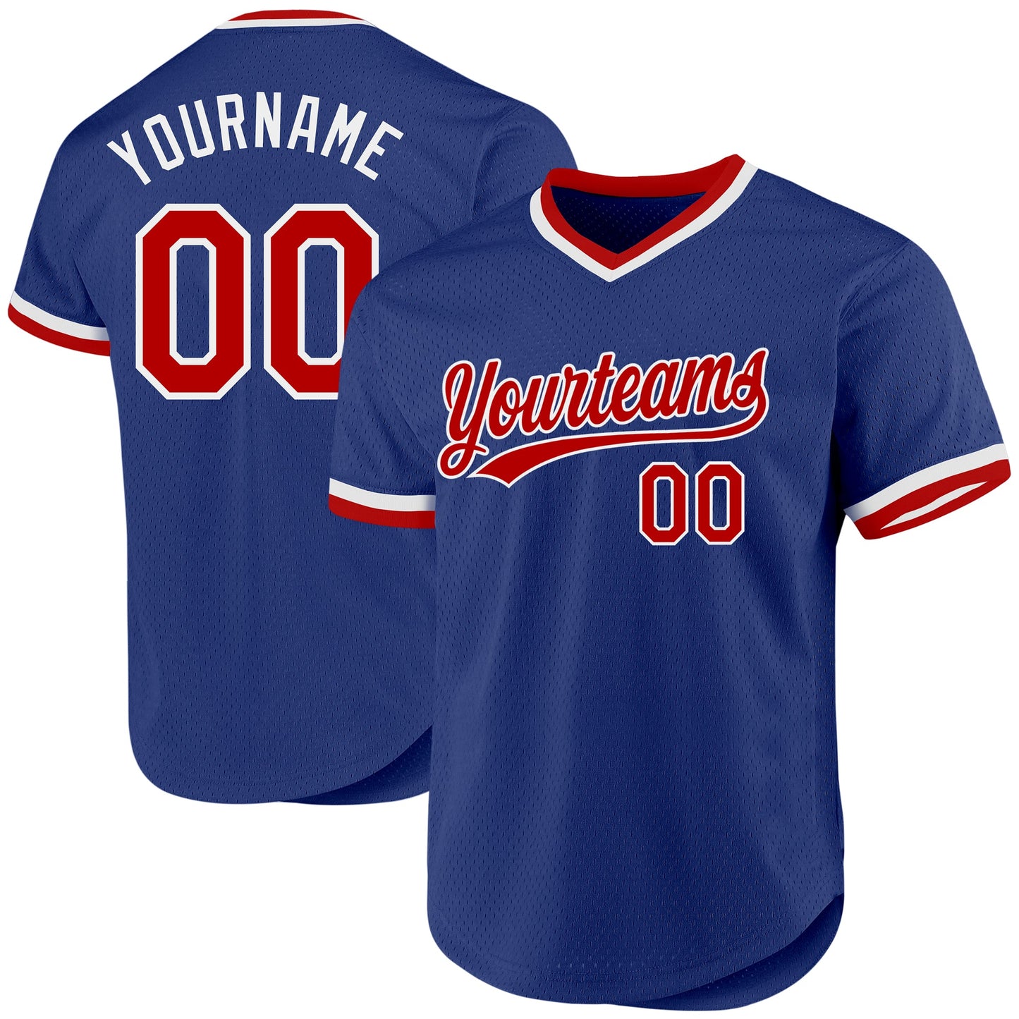 Custom Royal Red-White Authentic Throwback Baseball Jersey - Sky-Custom
