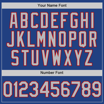 Custom Royal Gray-Red Authentic Throwback Baseball Jersey - Sky-Custom