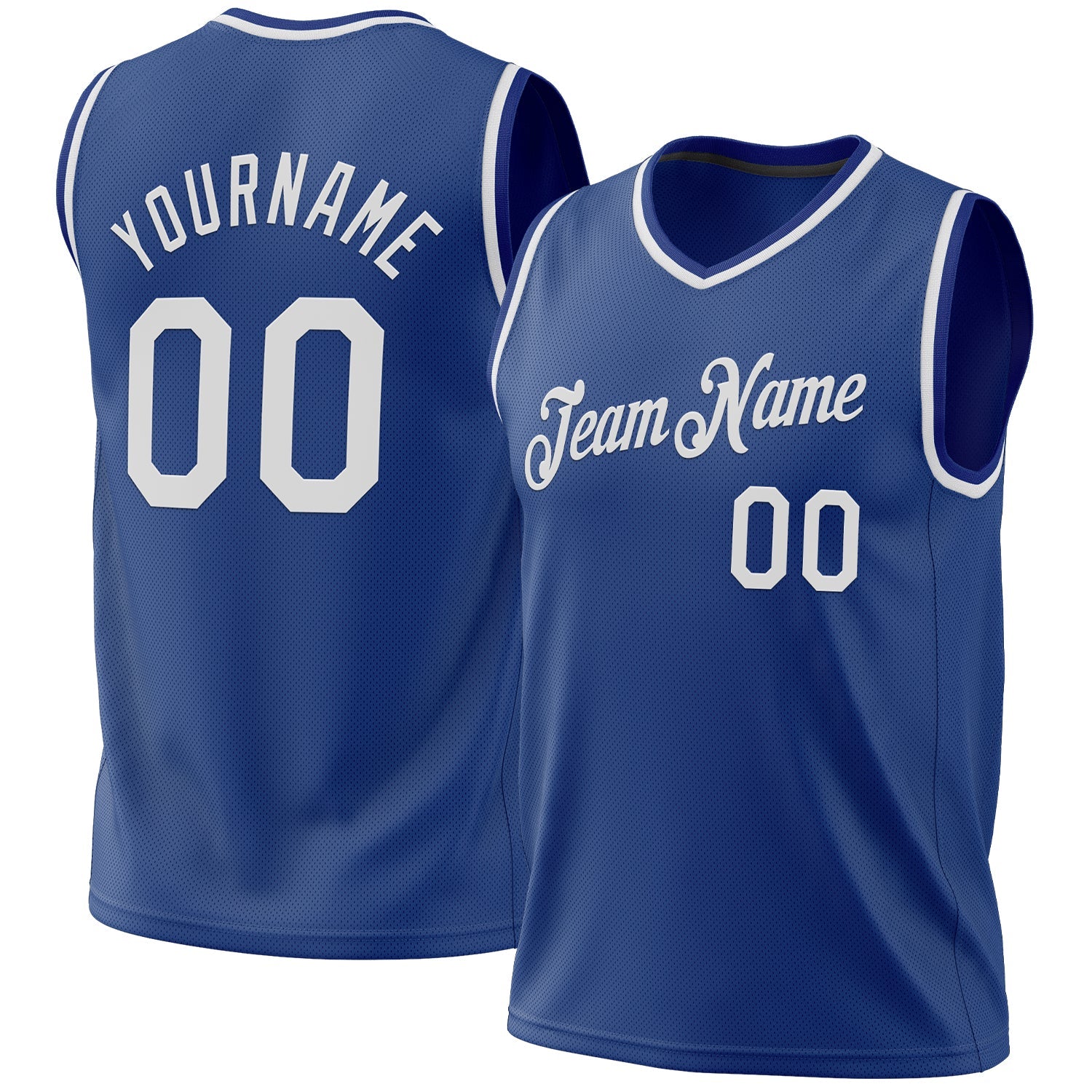 Custom Royal White Authentic Throwback Basketball Jersey - Sky-Custom