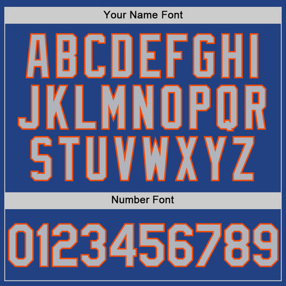 Custom Royal Gray-Orange Mesh Authentic Throwback Baseball Jersey - Sky-Custom