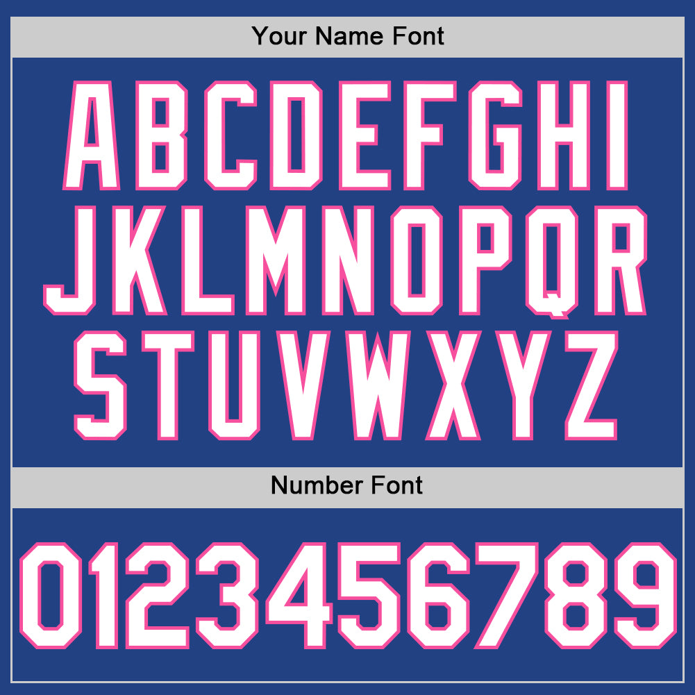 Custom Royal White-Pink Mesh Authentic Throwback Baseball Jersey - Sky-Custom