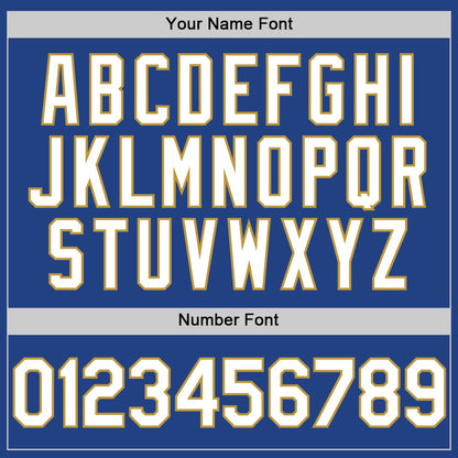 Custom Royal White-Old Gold Mesh Authentic Throwback Baseball Jersey - Sky-Custom