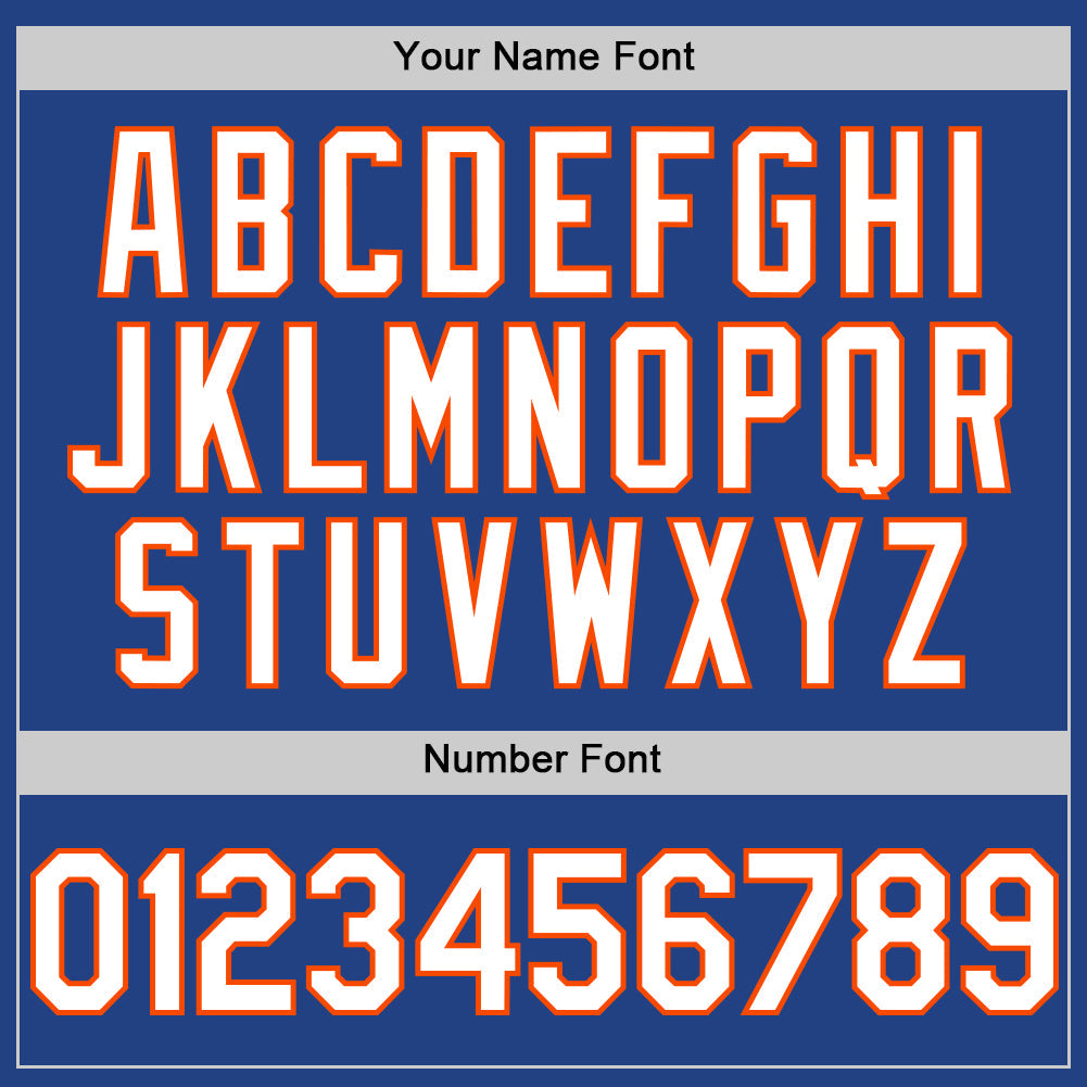 Custom Royal White-Orange Mesh Authentic Throwback Baseball Jersey - Sky-Custom