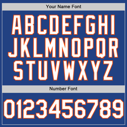 Custom Royal White-Orange Mesh Authentic Throwback Baseball Jersey - Sky-Custom