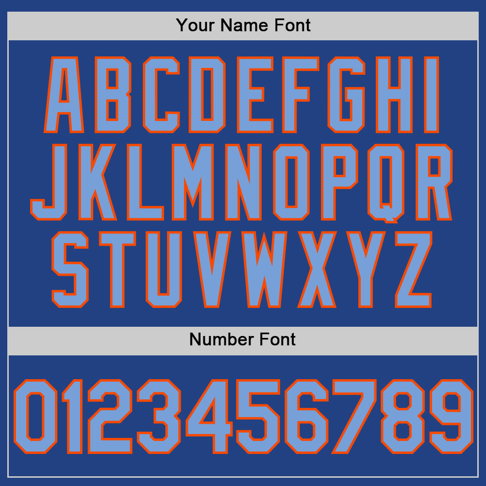 Custom Royal Powder Blue-Orange Mesh Authentic Throwback Baseball Jersey - Sky-Custom