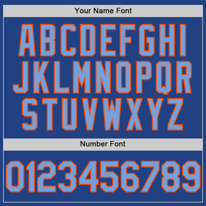 Custom Royal Powder Blue-Orange Mesh Authentic Throwback Baseball Jersey - Sky-Custom