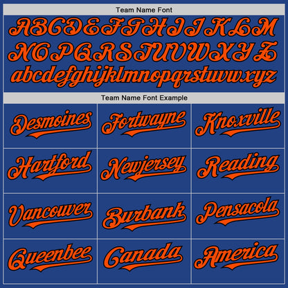 Custom Royal Black-Orange Mesh Authentic Throwback Baseball Jersey - Sky-Custom