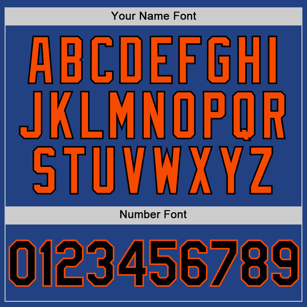 Custom Royal Black-Orange Mesh Authentic Throwback Baseball Jersey - Sky-Custom