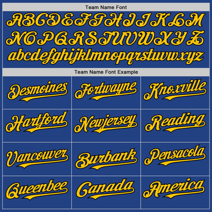 Custom Royal Black-Yellow Mesh Authentic Throwback Baseball Jersey - Sky-Custom