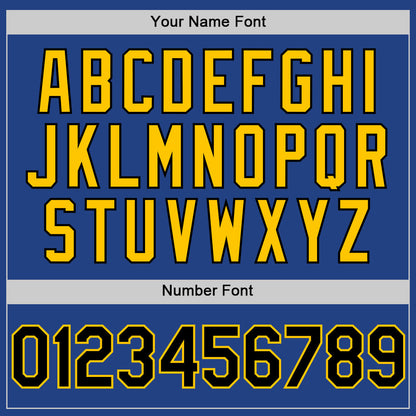 Custom Royal Black-Yellow Mesh Authentic Throwback Baseball Jersey - Sky-Custom