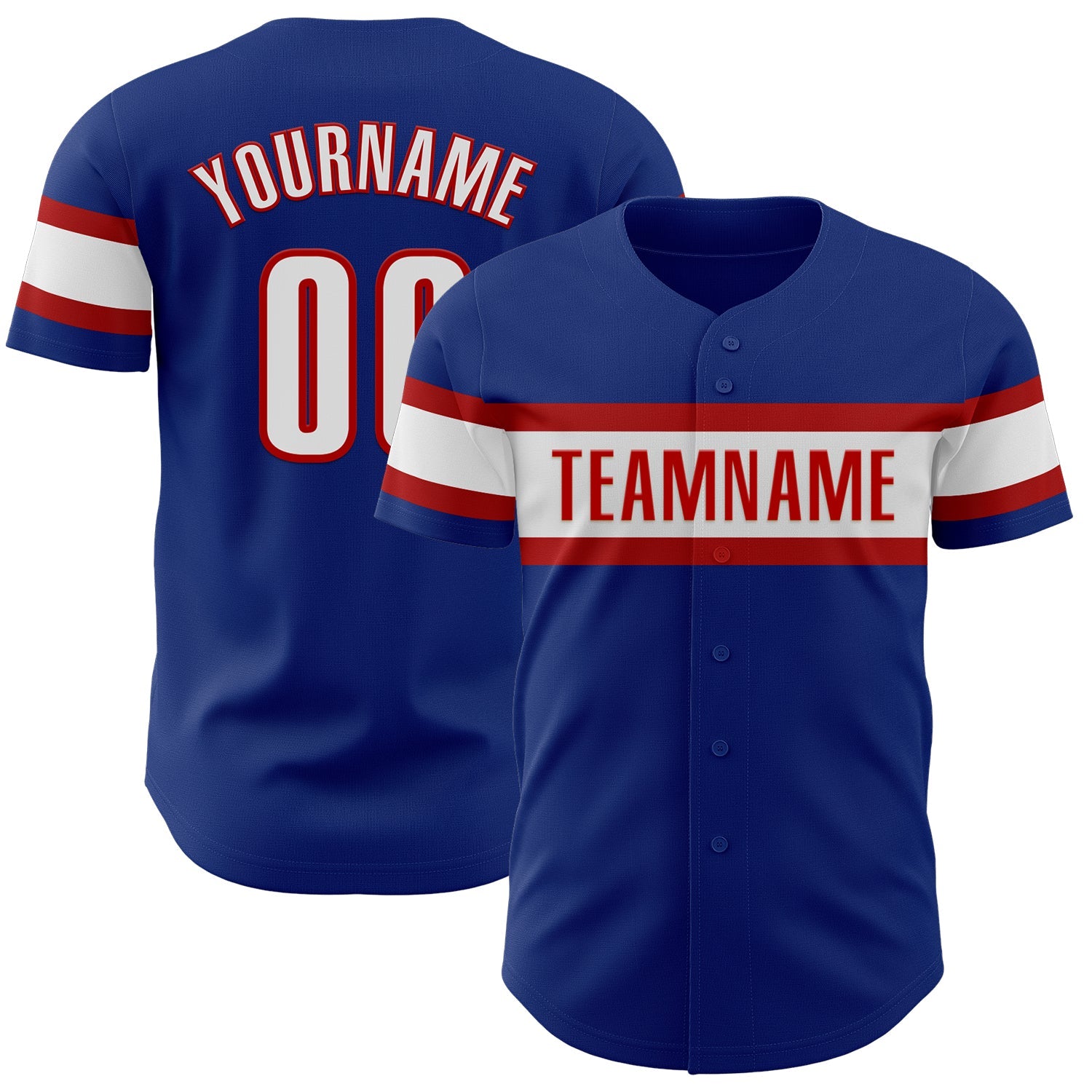 Custom Royal White-Red Authentic Baseball Jersey - Sky-Custom