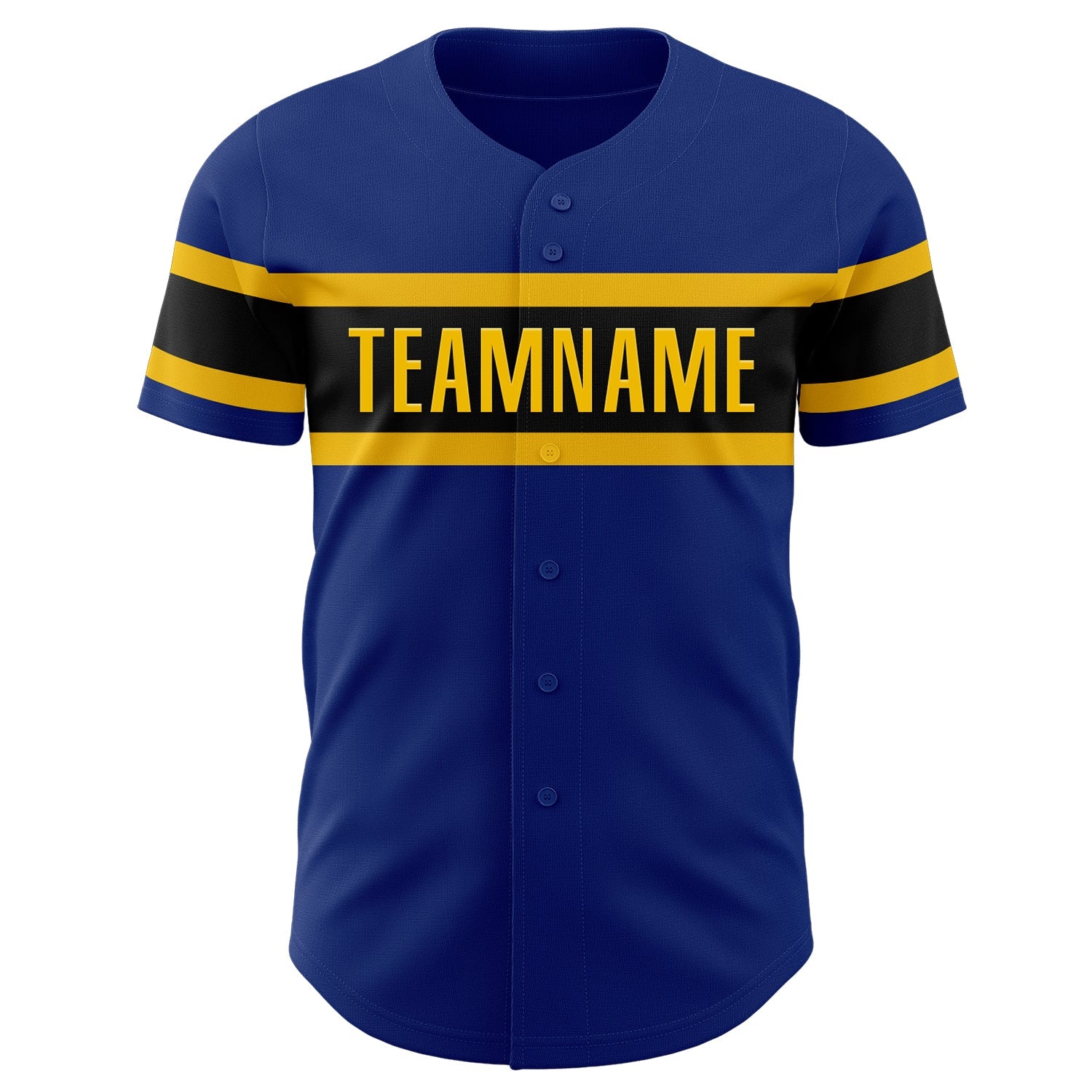 Custom Royal Black-Yellow Authentic Baseball Jersey - Sky-Custom