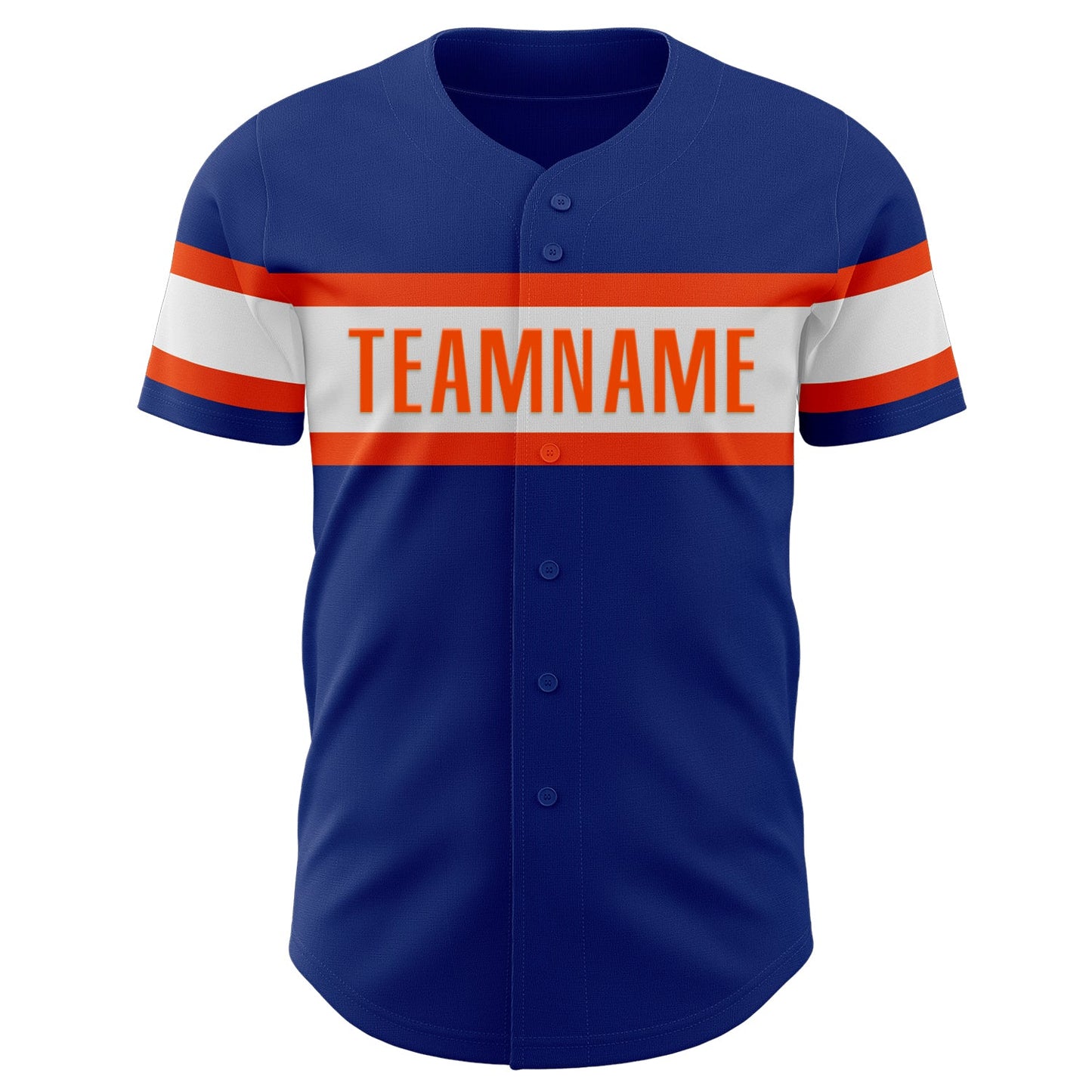 Custom Royal White-Orange Authentic Baseball Jersey - Sky-Custom