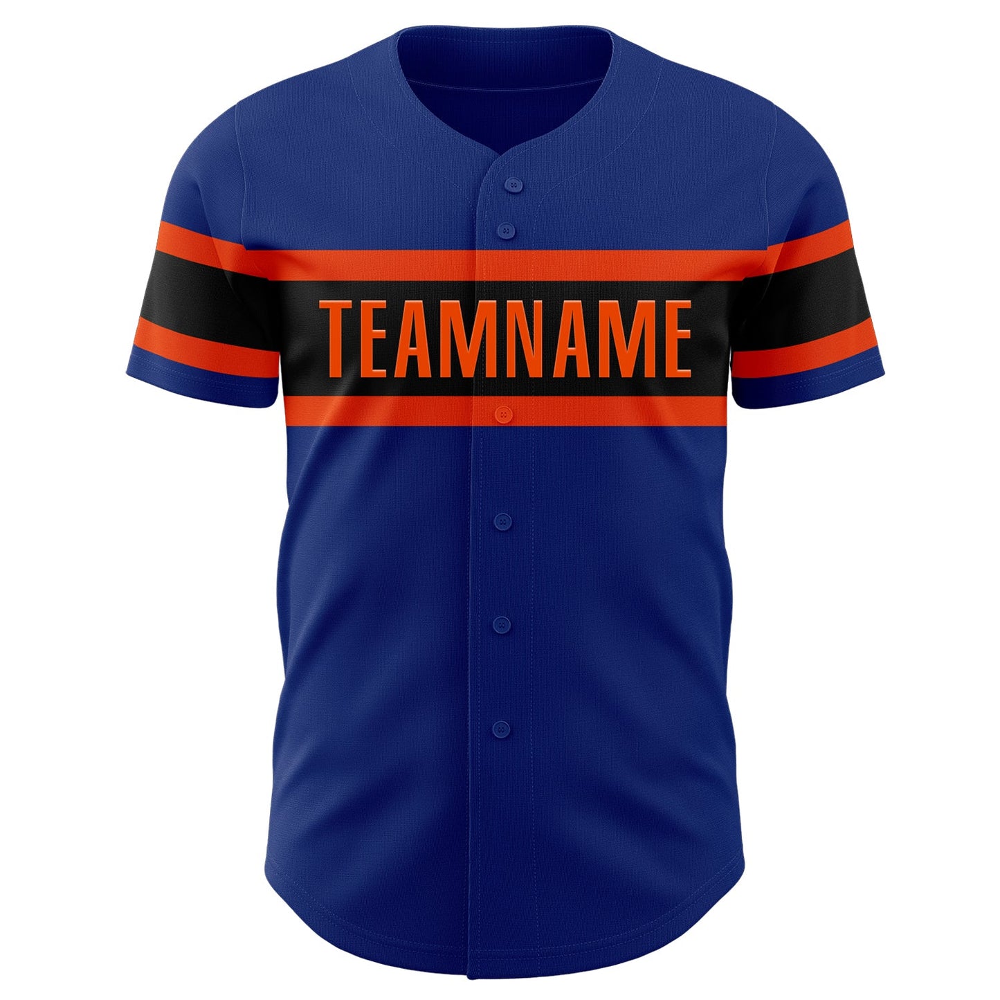 Custom Royal Black-Orange Authentic Baseball Jersey - Sky-Custom