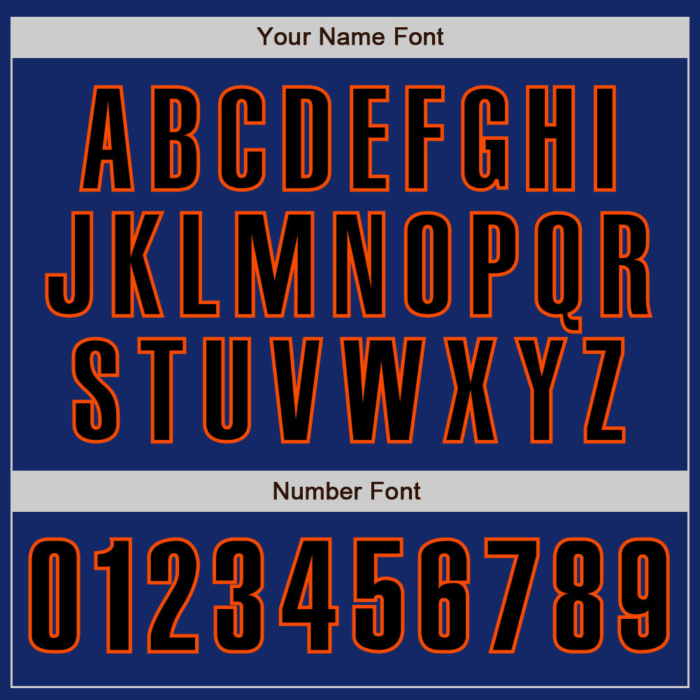 Custom Royal Black-Orange Authentic Baseball Jersey - Sky-Custom