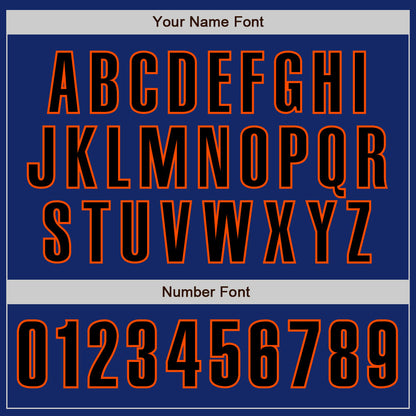 Custom Royal Black-Orange Authentic Baseball Jersey - Sky-Custom