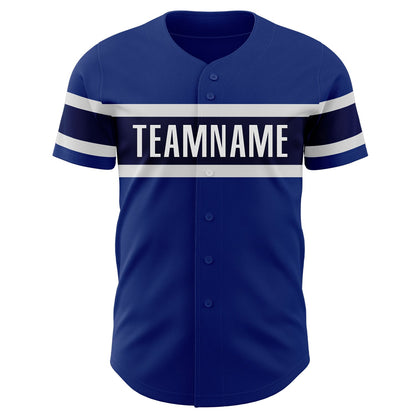 Custom Royal Navy-White Authentic Baseball Jersey - Sky-Custom