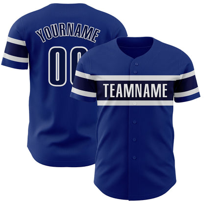 Custom Royal Navy-White Authentic Baseball Jersey - Sky-Custom