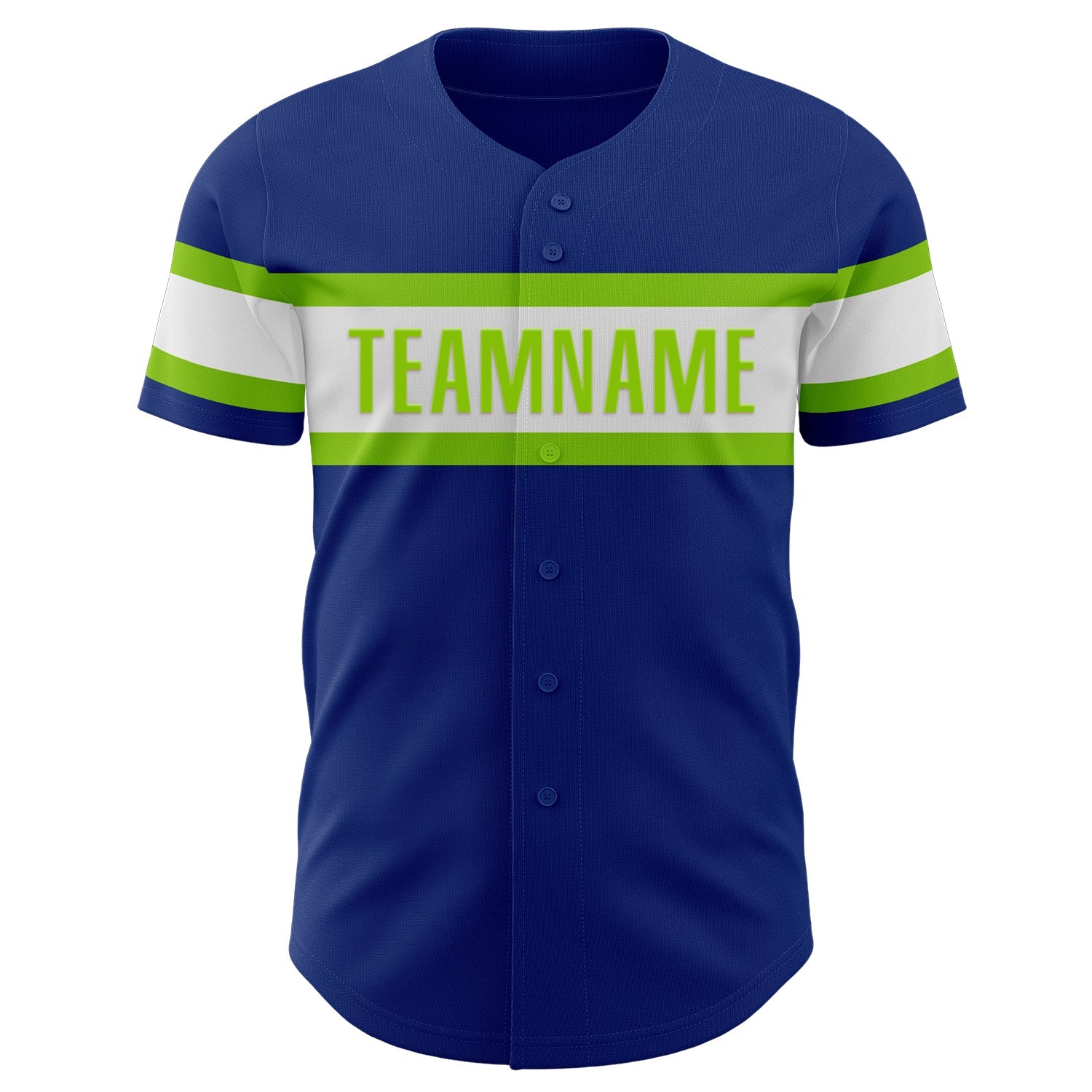 Custom Royal White-Neon Green Authentic Baseball Jersey - Sky-Custom