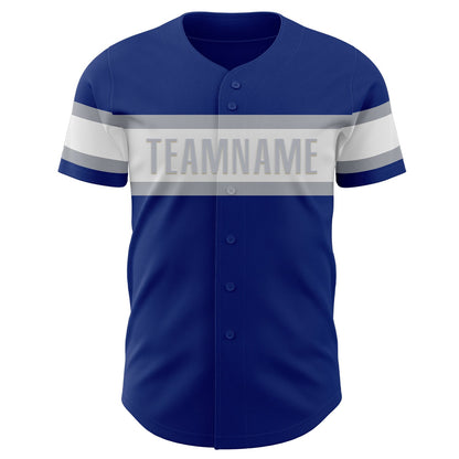 Custom Royal White-Gray Authentic Baseball Jersey - Sky-Custom