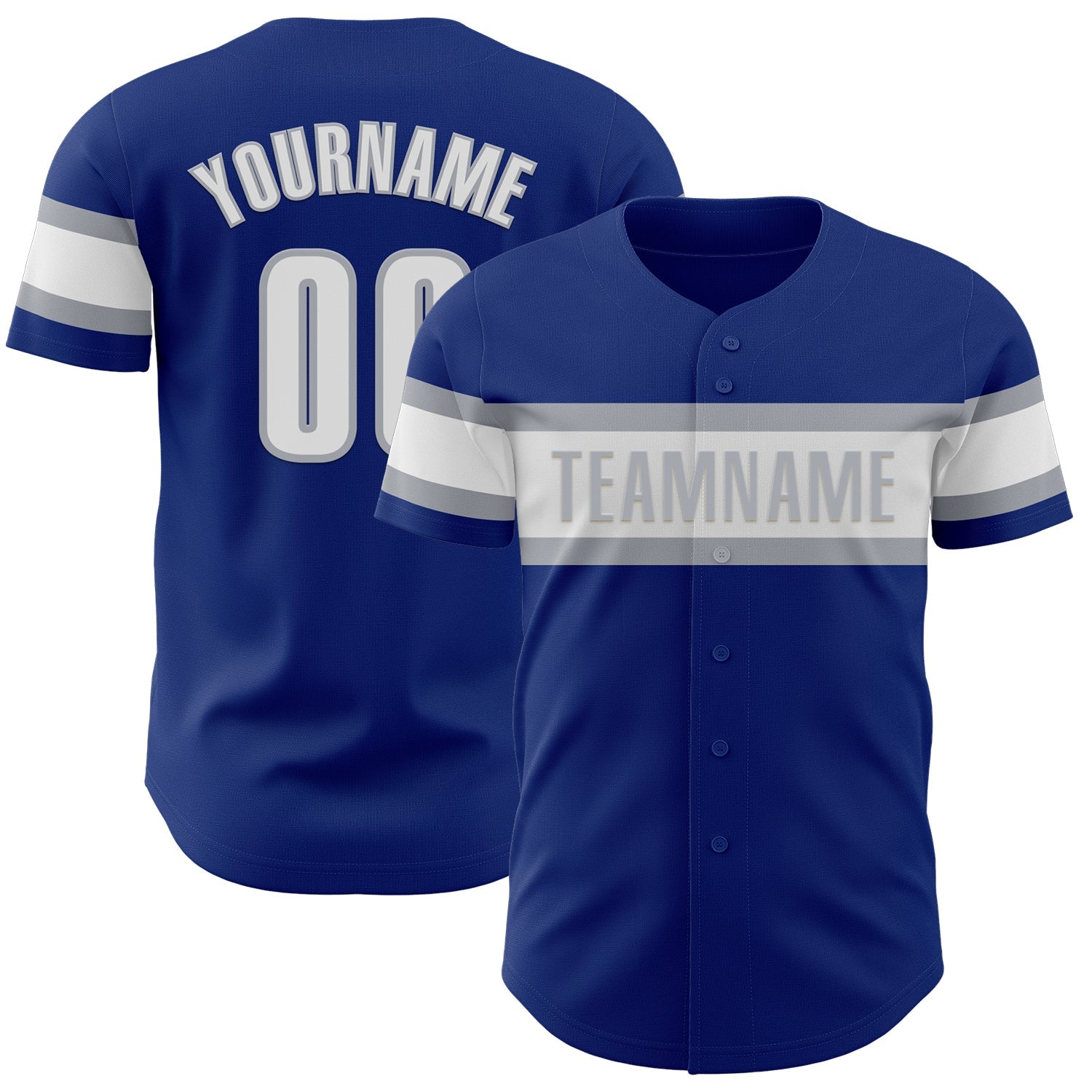 Custom Royal White-Gray Authentic Baseball Jersey - Sky-Custom