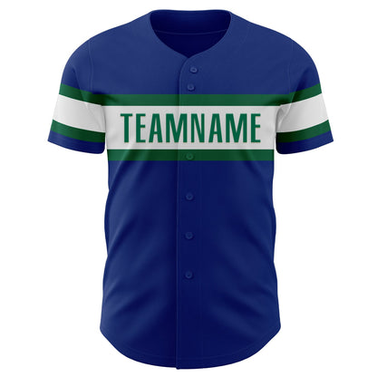 Custom Royal White-Kelly Green Authentic Baseball Jersey - Sky-Custom