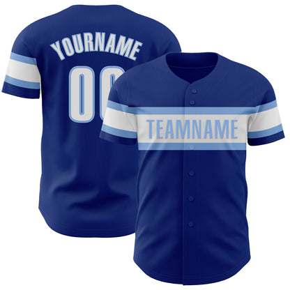 Custom Royal White-Light Blue Authentic Baseball Jersey - Sky-Custom