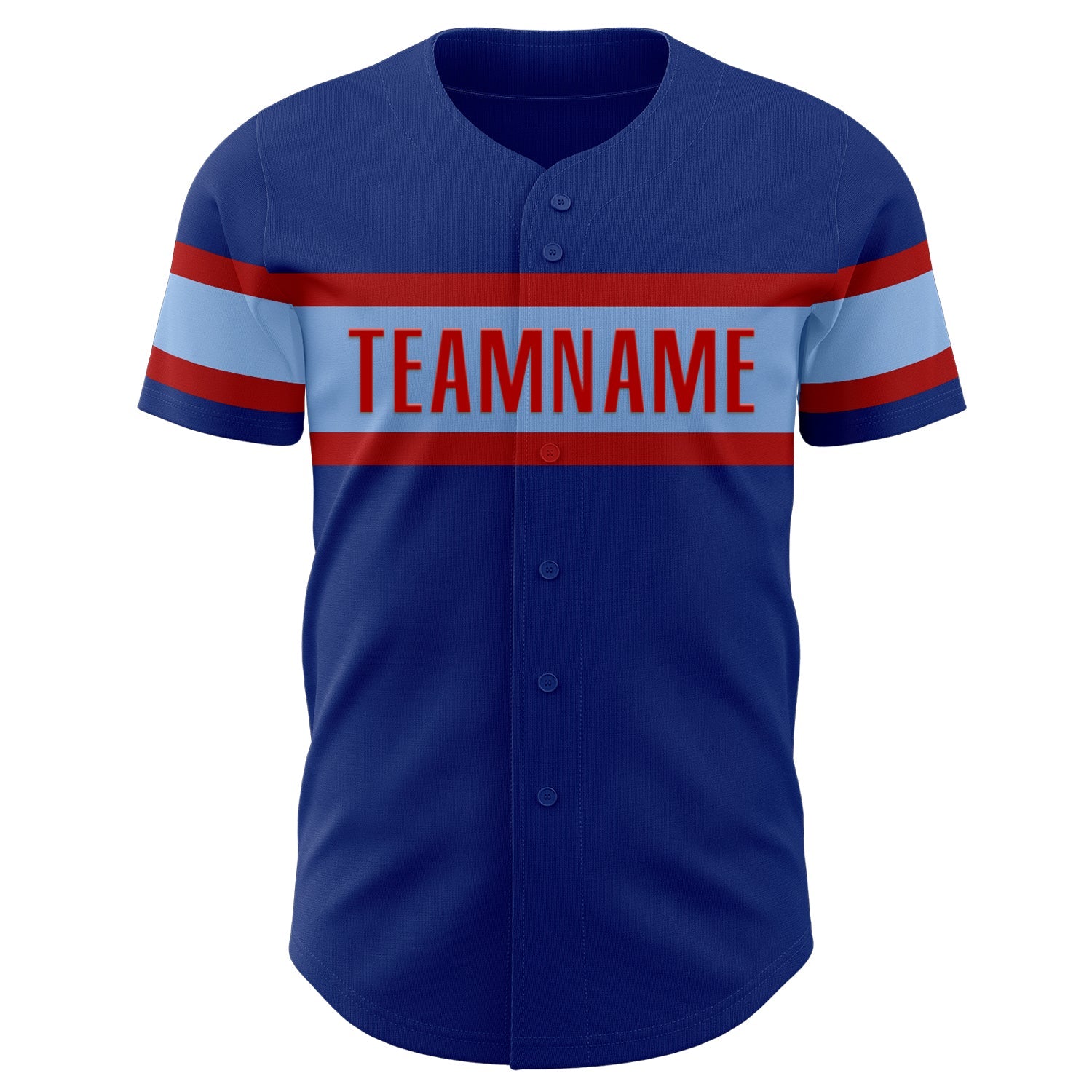 Custom Royal Light Blue-Red Authentic Baseball Jersey - Sky-Custom