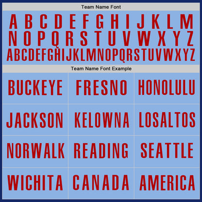 Custom Royal Light Blue-Red Authentic Baseball Jersey - Sky-Custom