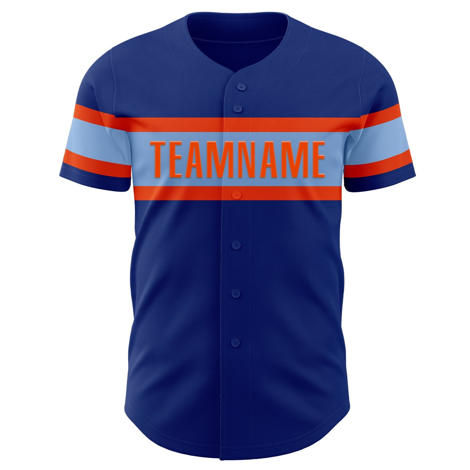 Custom Royal Light Blue-Orange Authentic Baseball Jersey - Sky-Custom