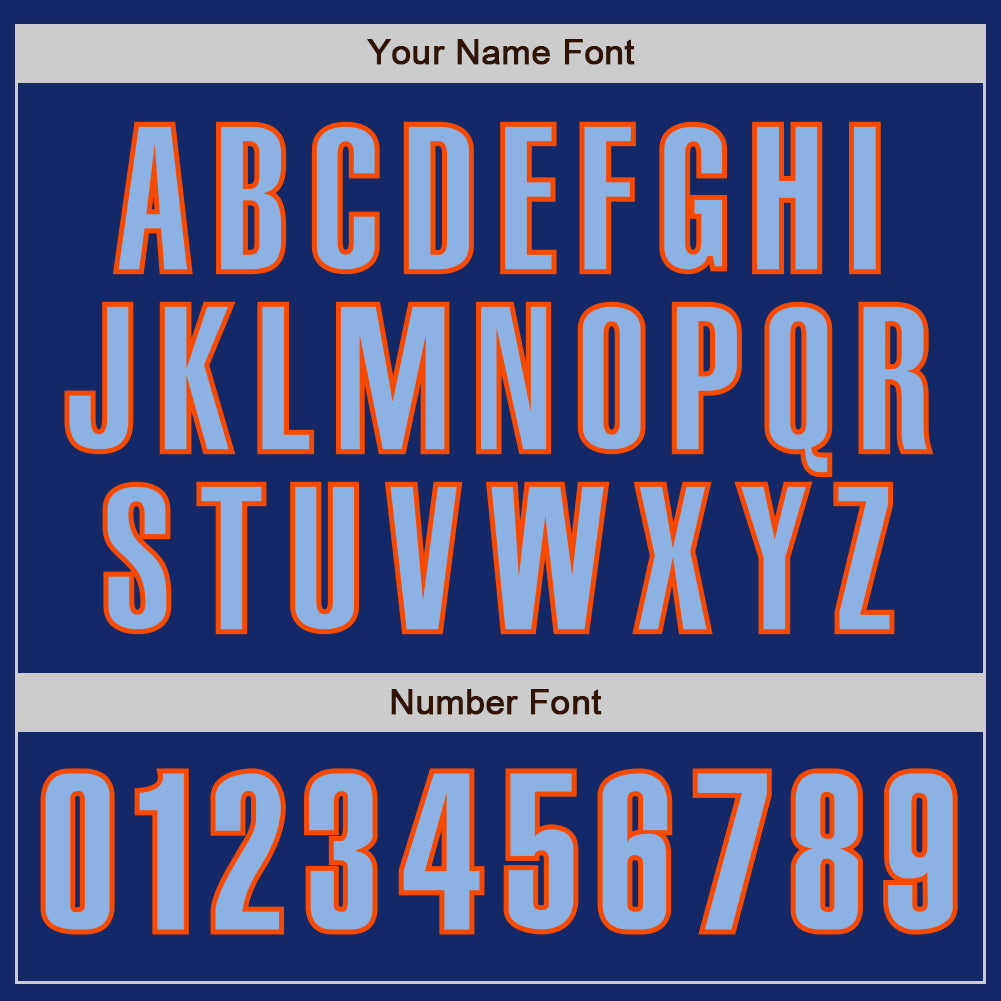 Custom Royal Light Blue-Orange Authentic Baseball Jersey - Sky-Custom