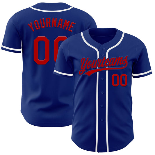 Custom Royal Red-White Authentic Baseball Jersey - Sky-Custom