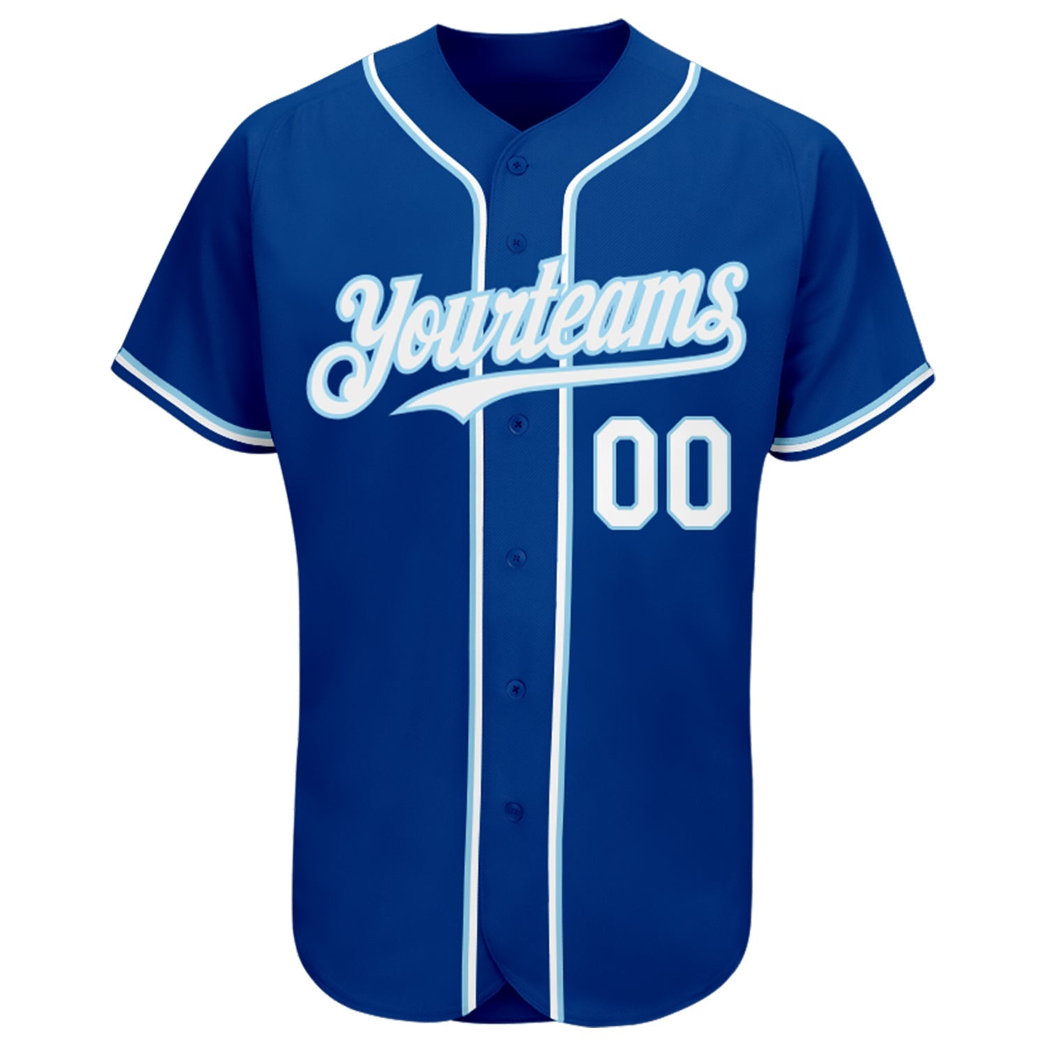 Custom Royal White-Light Blue Authentic Baseball Jersey - Sky-Custom