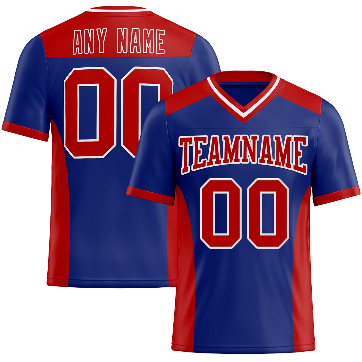 Custom Royal Red-White Mesh Authentic Football Jersey - Sky-Custom