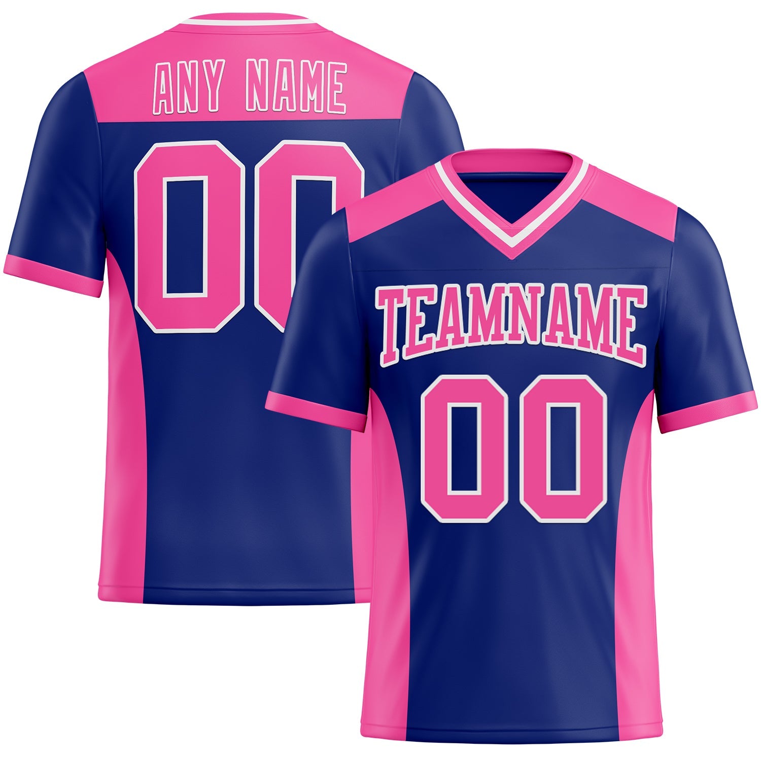 Custom Royal Pink-White Mesh Authentic Football Jersey - Sky-Custom