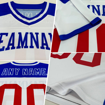 Custom Royal Kelly Green-White Mesh Authentic Football Jersey - Sky-Custom