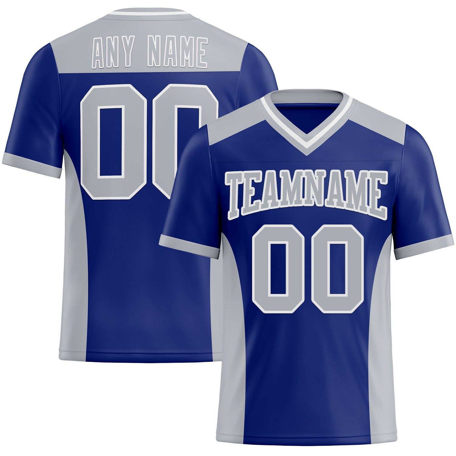 Custom Royal Gray-White Mesh Authentic Football Jersey - Sky-Custom
