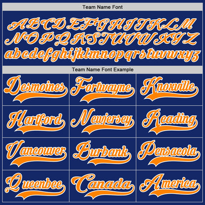 Custom Royal Bay Orange-White Hockey Lace Neck Jersey - Sky-Custom