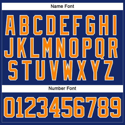 Custom Royal Bay Orange-White Hockey Lace Neck Jersey - Sky-Custom