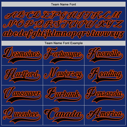Custom Royal Black-Orange Hockey Lace Neck Jersey - Sky-Custom