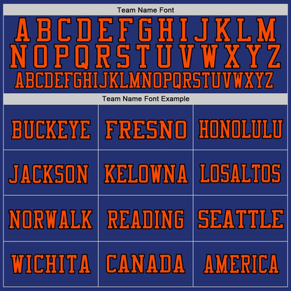 Custom Royal Orange-Black Mesh Authentic Throwback Football Jersey - Sky-Custom