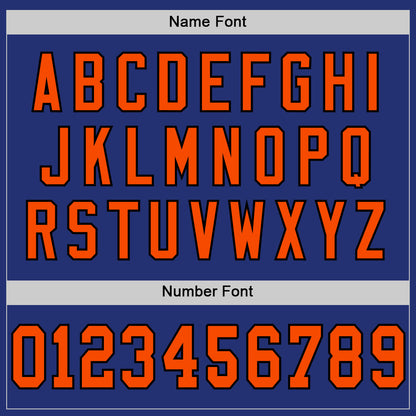 Custom Royal Orange-Black Mesh Authentic Throwback Football Jersey - Sky-Custom