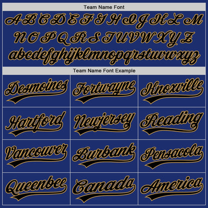 Custom Royal Black-Old Gold Authentic Throwback Baseball Jersey - Sky-Custom