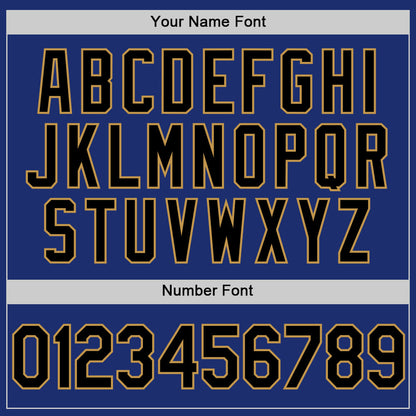 Custom Royal Black-Old Gold Authentic Throwback Baseball Jersey - Sky-Custom