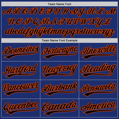 Custom Royal Black-Orange Authentic Throwback Baseball Jersey - Sky-Custom